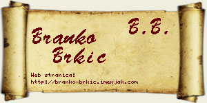 Branko Brkić vizit kartica
